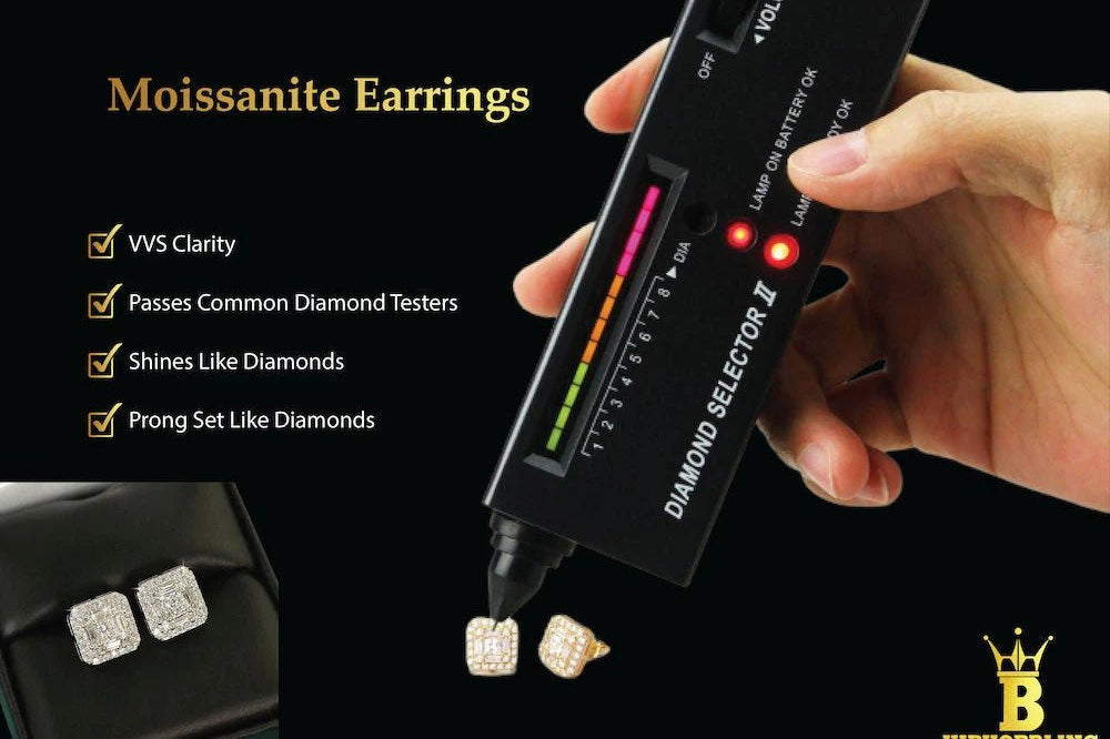 Iced Out Moissanite Earrings - HipHopBling