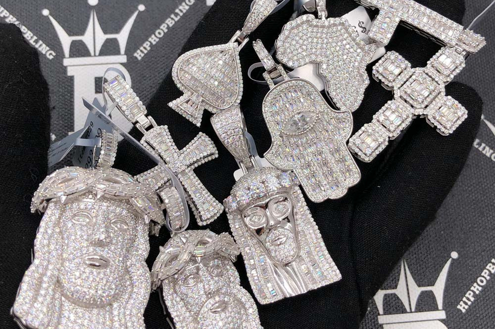 Iced Out Moissanite Pendants - HipHopBling