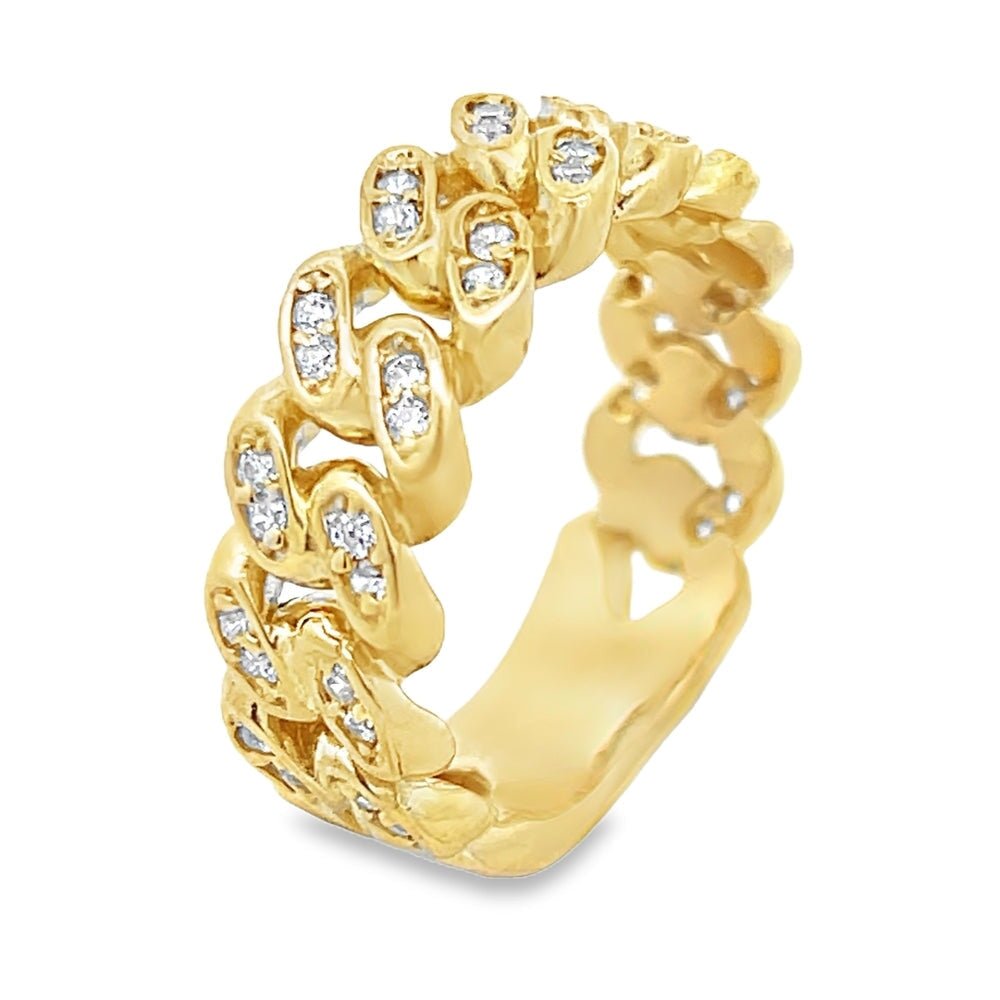 10K Gold 8MM Cuban CZ Bling Ring 10 HipHopBling