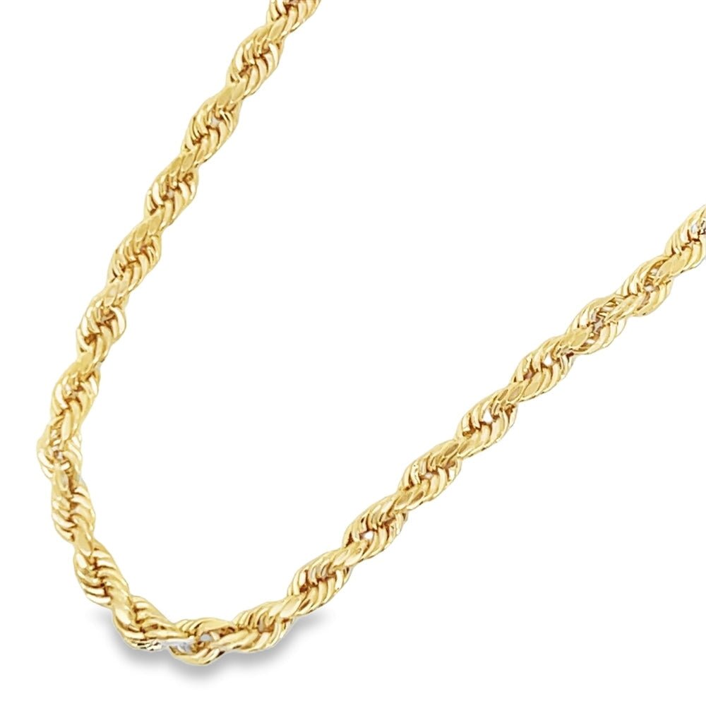 10K Yellow Gold Diamond Cut French Rope Chain Lightweight 8MM 24" HipHopBling
