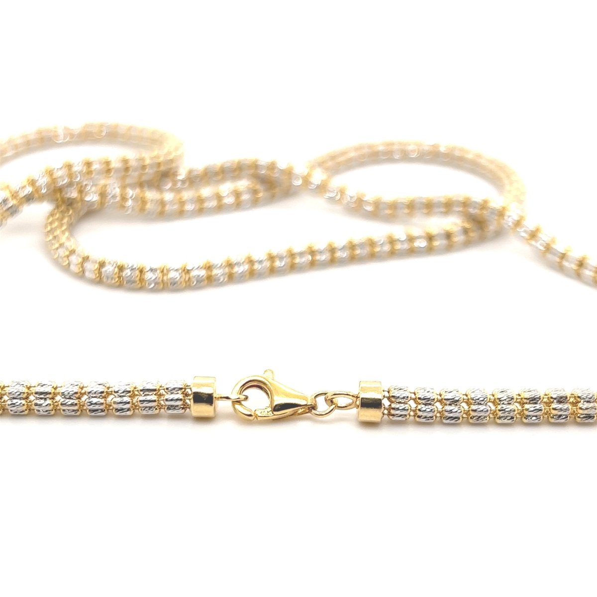 10K Yellow Gold Ice Diamond Cut Chain 3MM 8" Bracelet HipHopBling