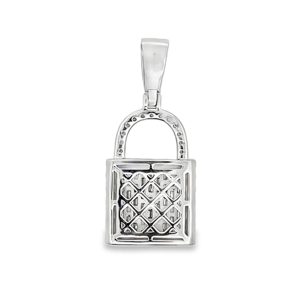 3D Padlock Emerald Cut 2.50cttw VVS Moissanite Pendant .925 Silver HipHopBling