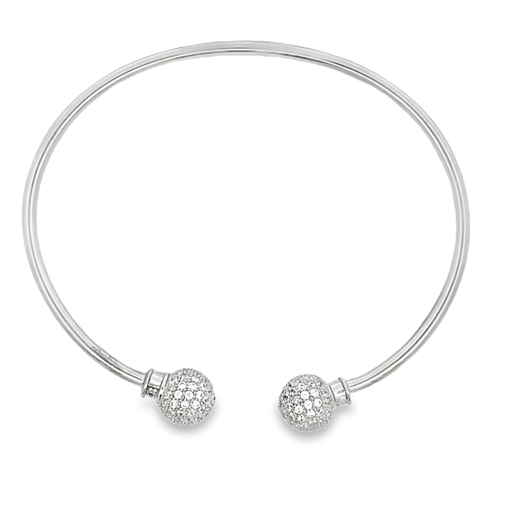 Ball CZ Bracelet .925 Sterling Silver Gold HipHopBling