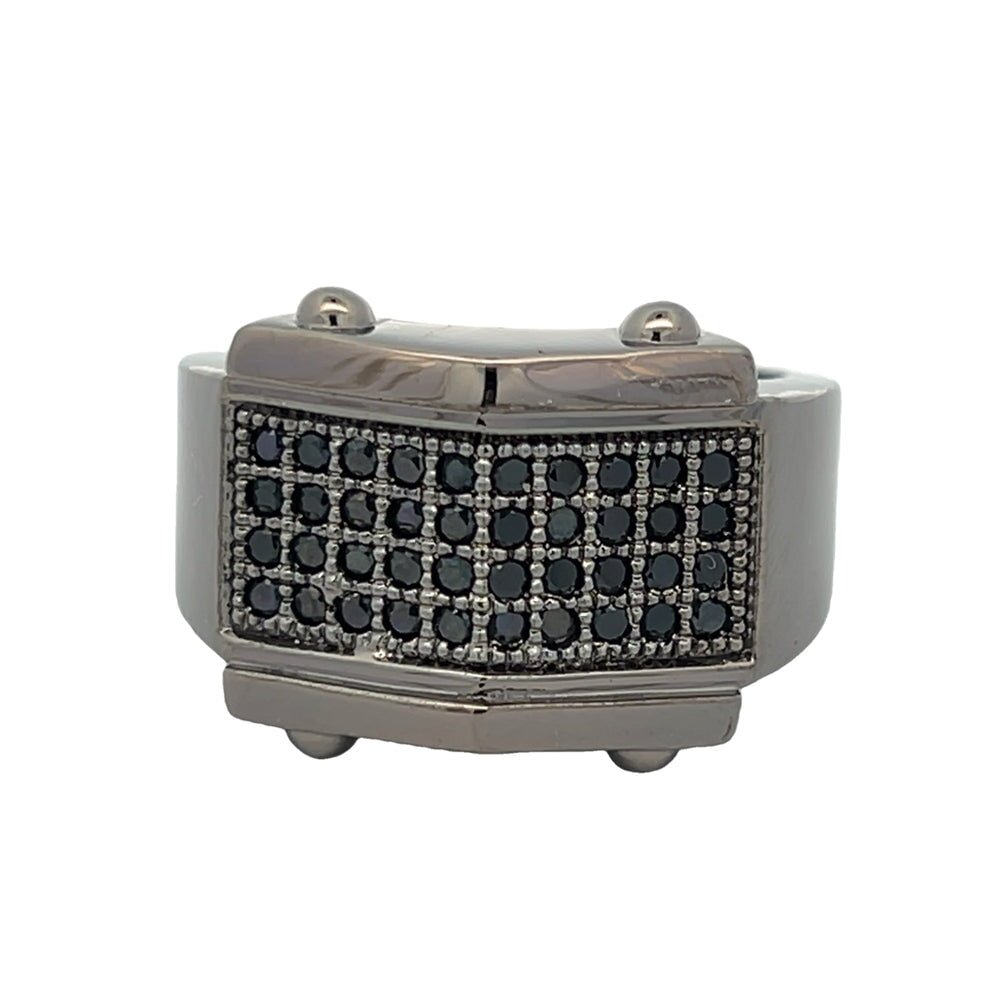 Bolt Black CZ Ring .925 Sterling Silver 8 HipHopBling
