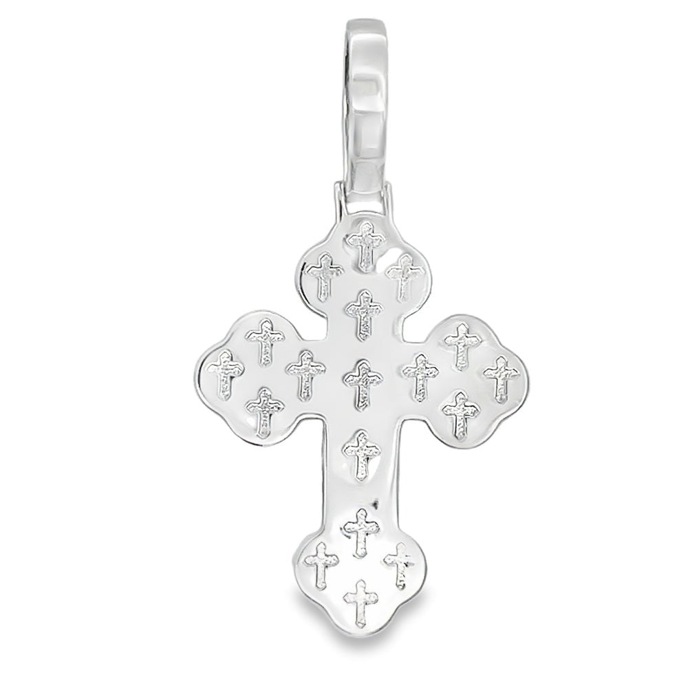 Budded Cross 3.31cttw VVS Moissanite Pendant .925 Sterling Silver HipHopBling