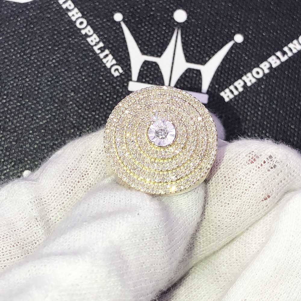 Bullseye .99cttw Diamond Ring 10K Yellow Gold HipHopBling
