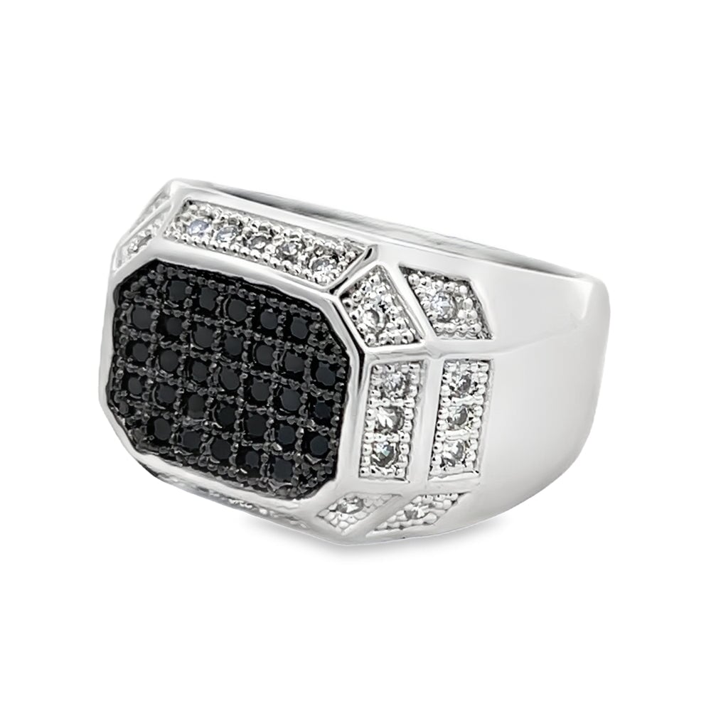 Champion Black CZ Ring .925 Sterling Silver 8 HipHopBling