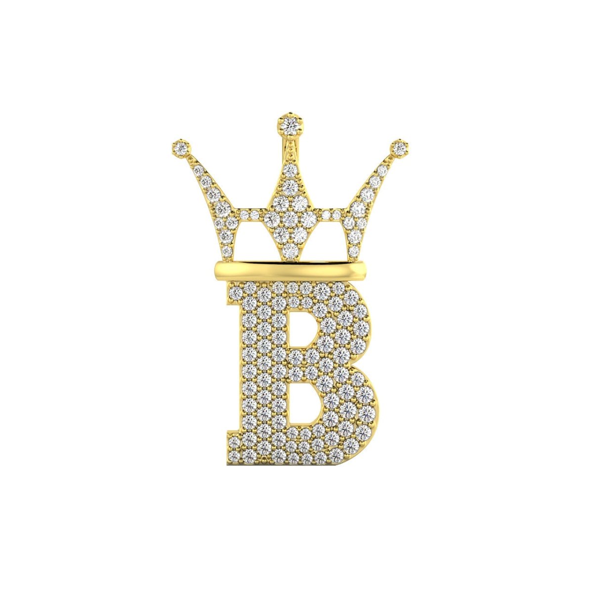 Diamond Hip Hop Bling Logo Pendant Solid 14K Gold 14K Yellow Gold Micro 20MM HipHopBling