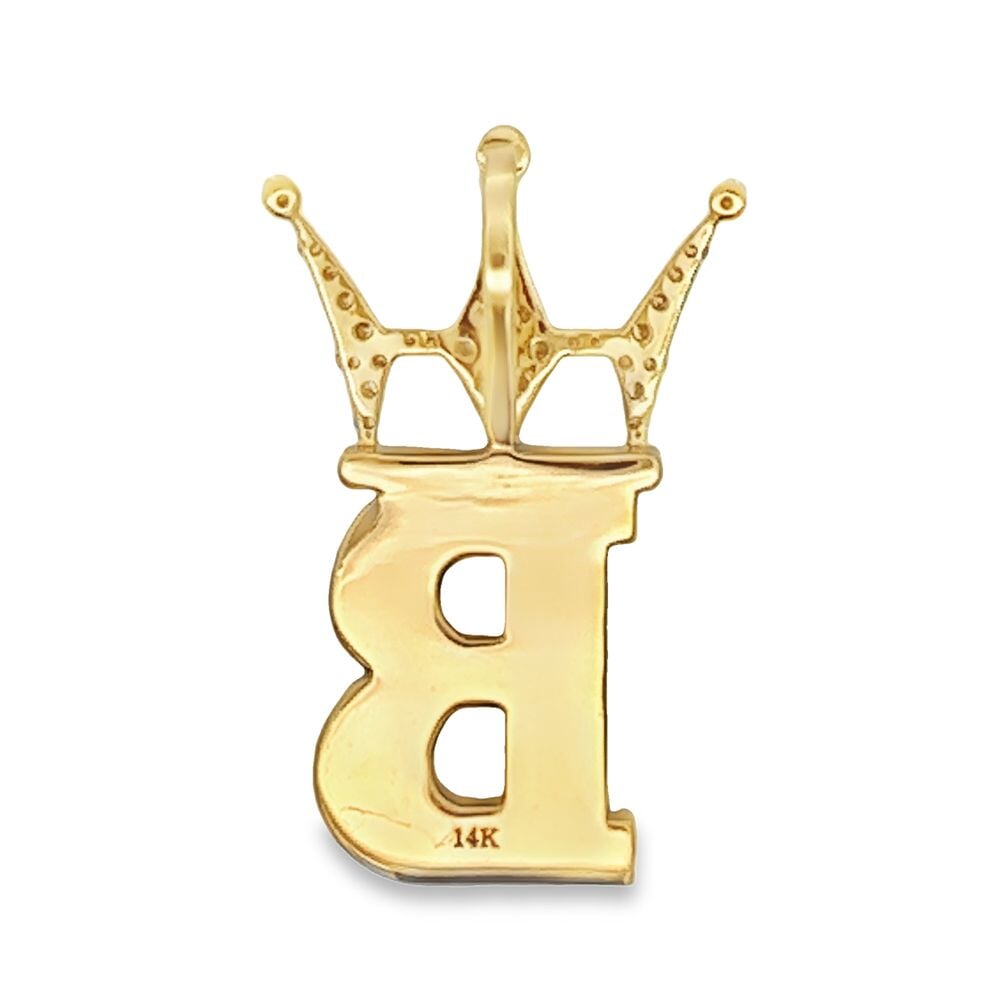 Diamond Hip Hop Bling Logo Pendant Solid 14K Gold 14K Yellow Gold Micro 20MM HipHopBling