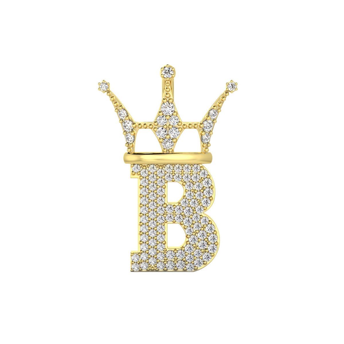 Diamond Hip Hop Bling Logo Pendant Solid 14K Gold 14K Yellow Gold Micro 20MM HipHopBling