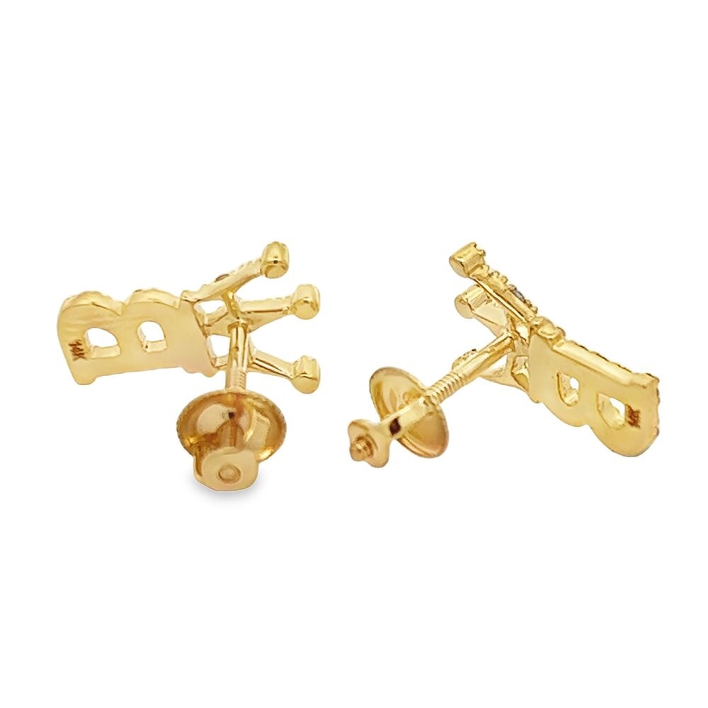 Diamond HipHopBling Logo Earrings in 14K Gold .25cttw 14K Yellow Gold HipHopBling