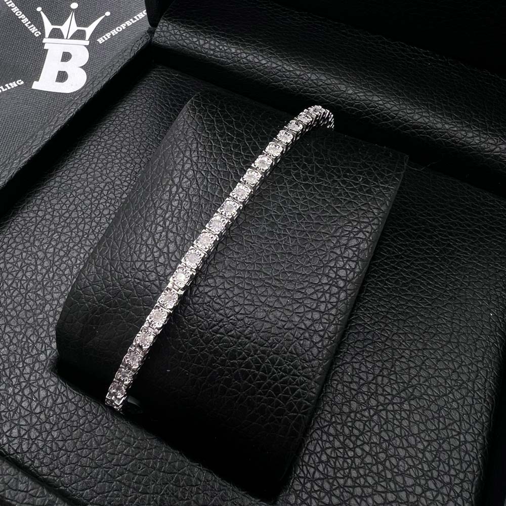 Diamond Tennis Bracelet Miracle Setting in .925 Sterling Silver HipHopBling