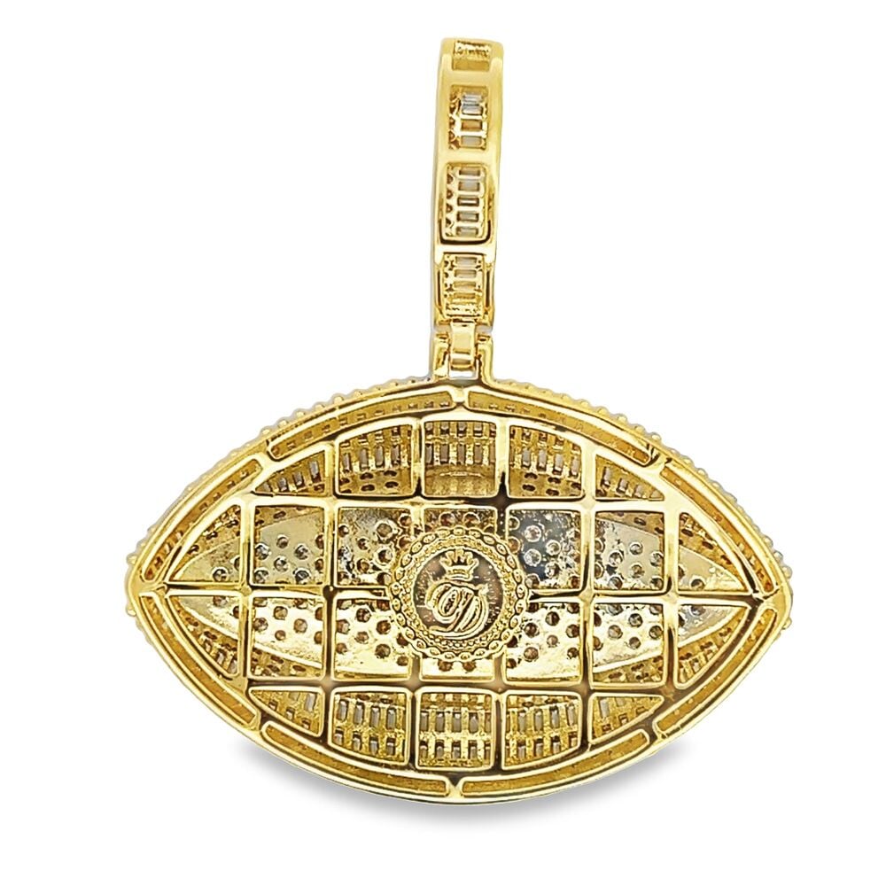 Evil Eye Baguette CZ Hip Hop Iced Out Pendant White Gold HipHopBling