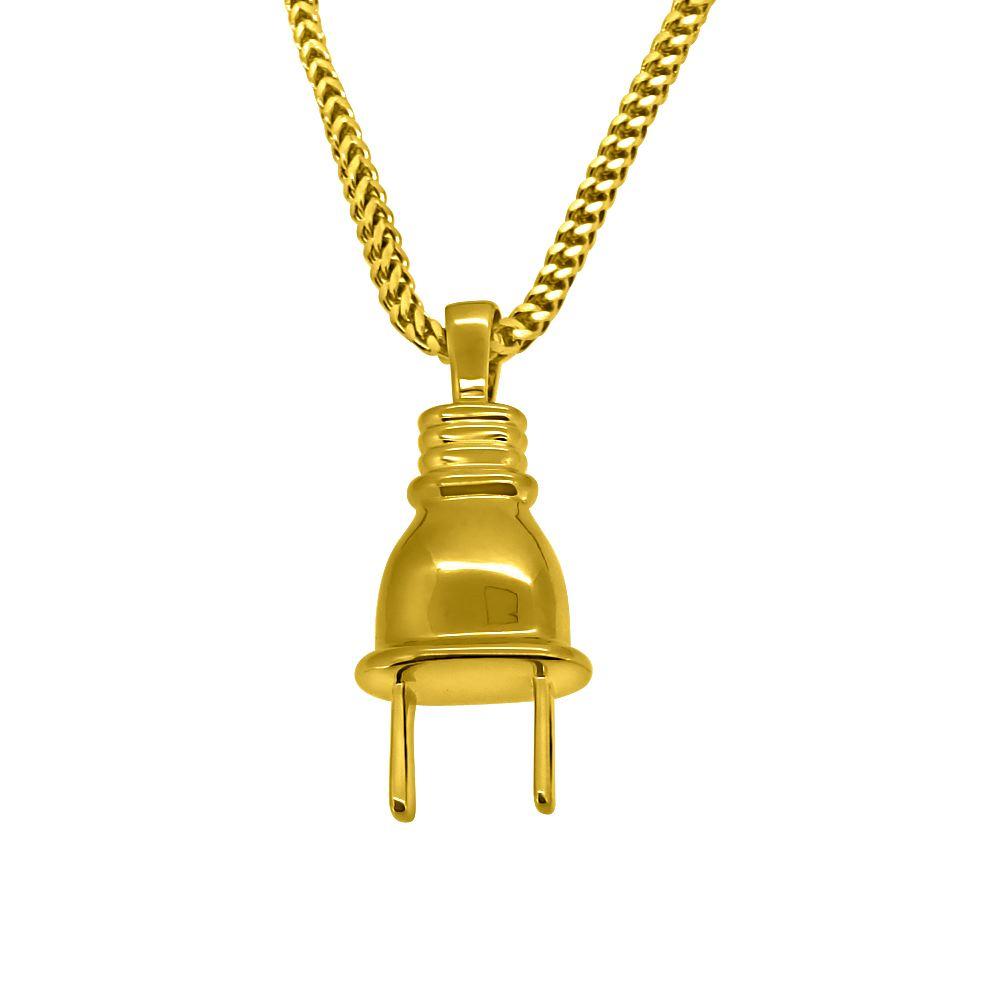 FREE HipHopBling Gold 3D Hip Hop Plug Pendant and Franco Chain HipHopBling