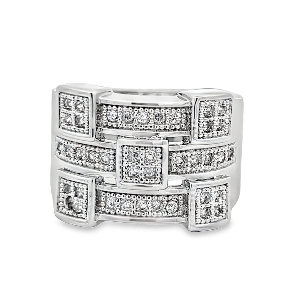 Futuristic CZ Ring .925 Sterling Silver 8 HipHopBling