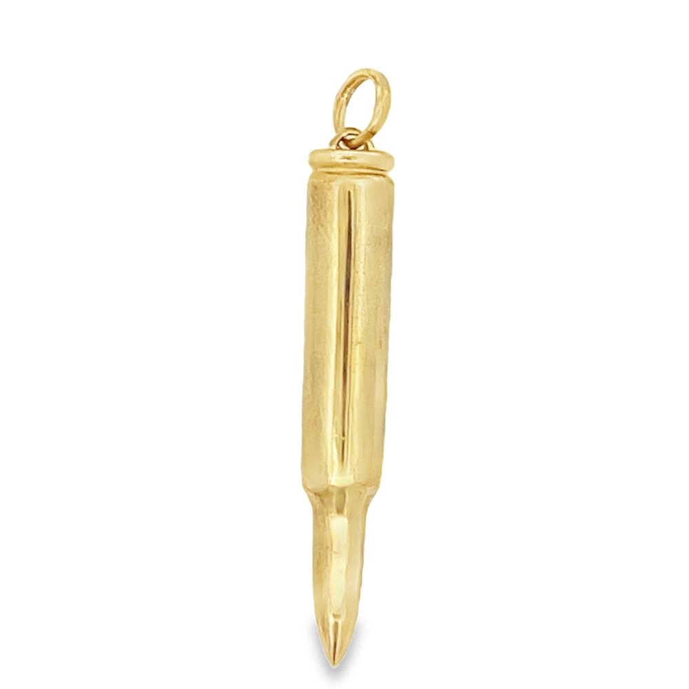 Gold Not Real Bullet Pendant .925 Sterling Silver HipHopBling