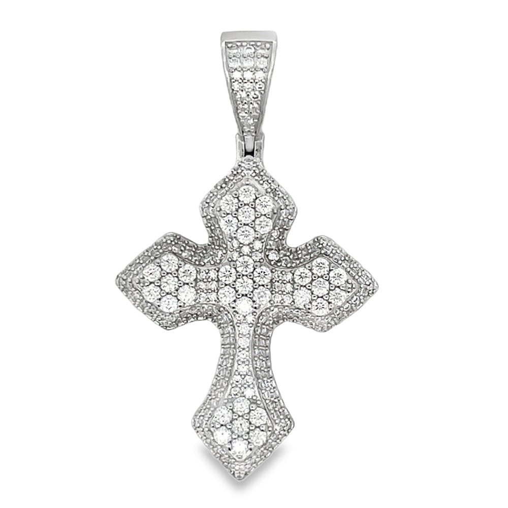 Gothic Cross 2.55cttw VVS Moissanite Pendant .925 Sterling Silver HipHopBling