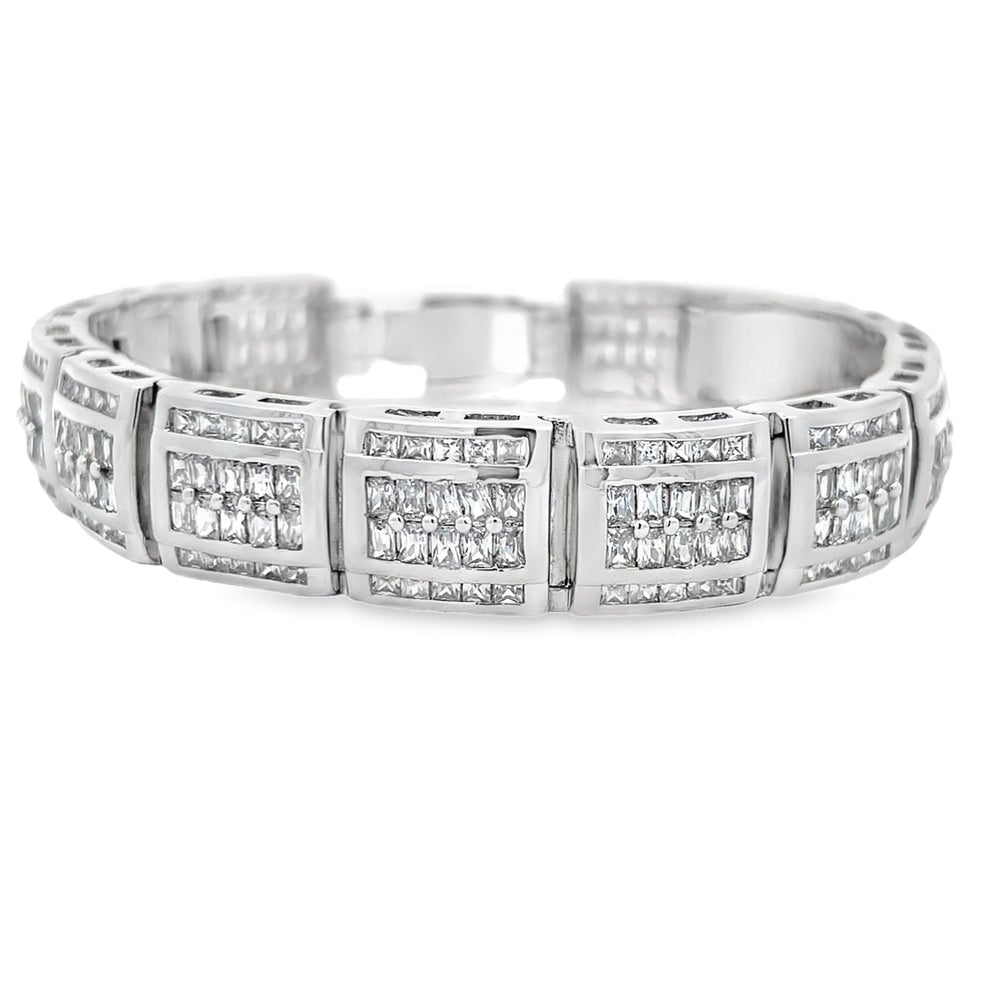 Igloo Baguette CZ Iced Out Bracelet .925 Sterling Silver HipHopBling