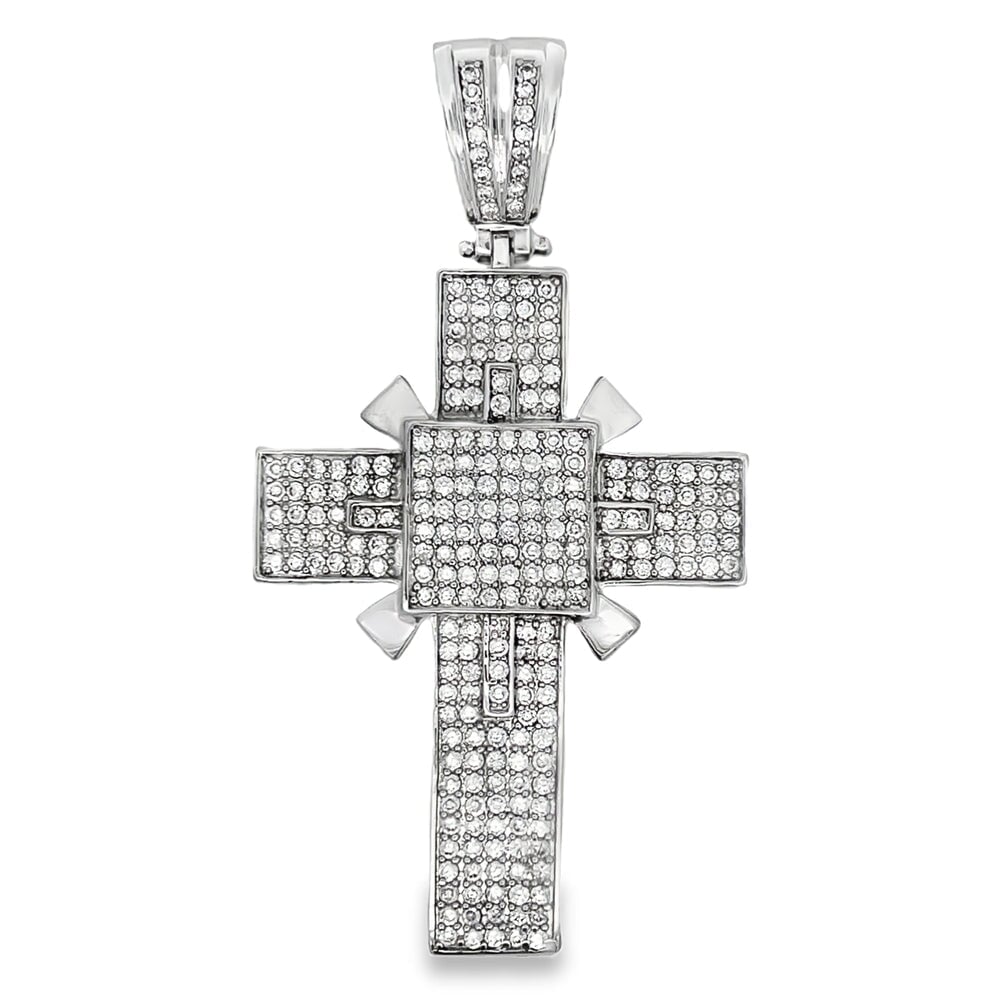 Killer Bling Bling Cross Micro Pave Totally Covered in CZ Ice HipHopBling