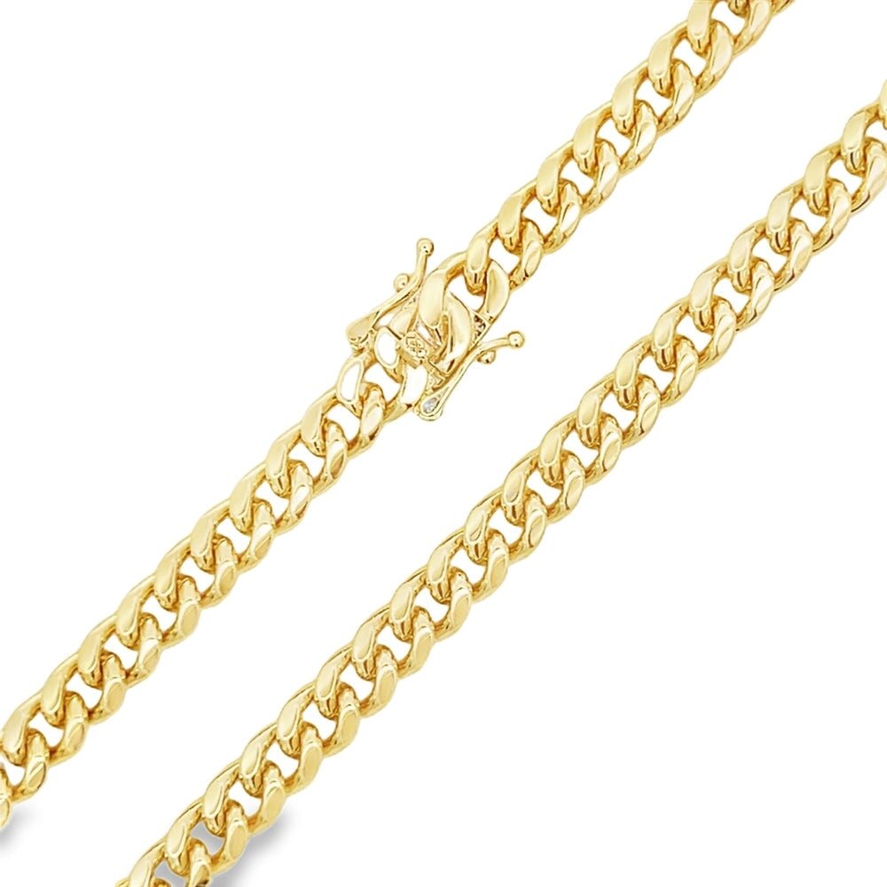 Miami Cuban Hidden Clasp Gold Plated Chain Necklace 6MM 8" Bracelet HipHopBling