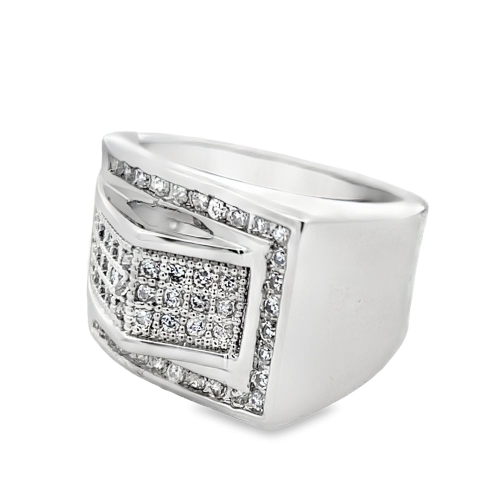 Modern CZ Ring .925 Sterling Silver 8 HipHopBling