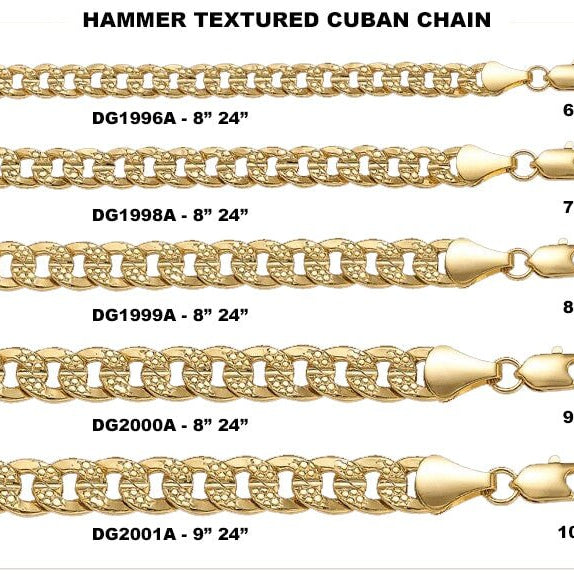 Nugget Cuban Gold Plated Chain Necklace 6MM 8" Bracelet HipHopBling