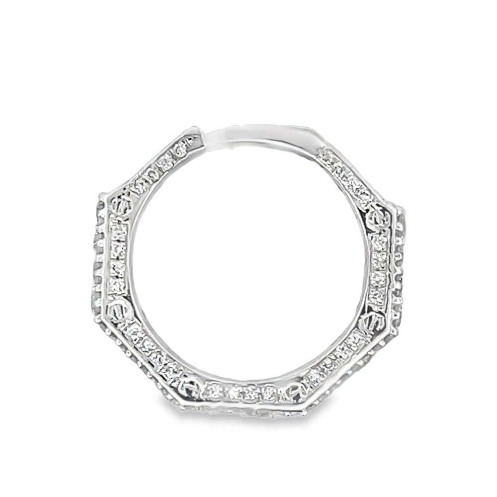 Octagon Diamond Ring 2.25cttw 14K White Gold HipHopBling