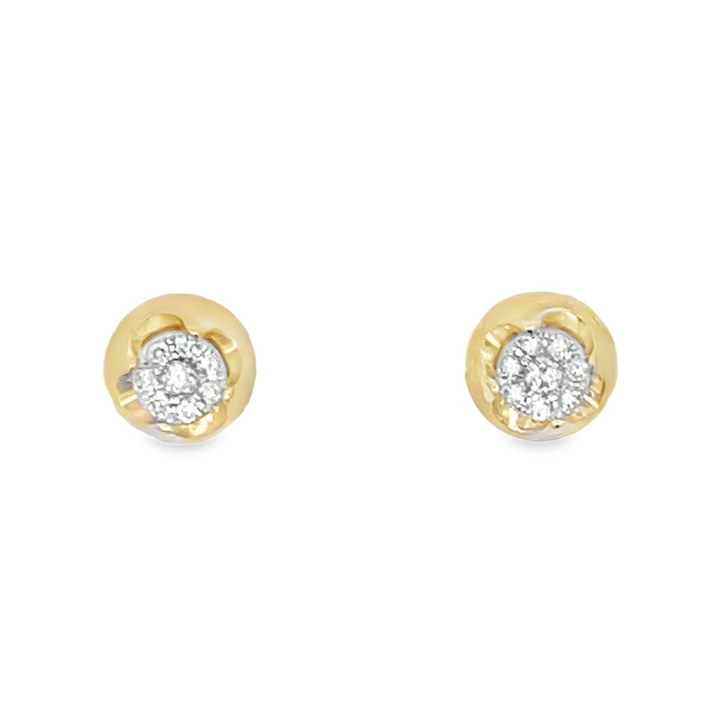 Polished Stud Diamond Earrings .24cttw 14K Yellow Gold HipHopBling
