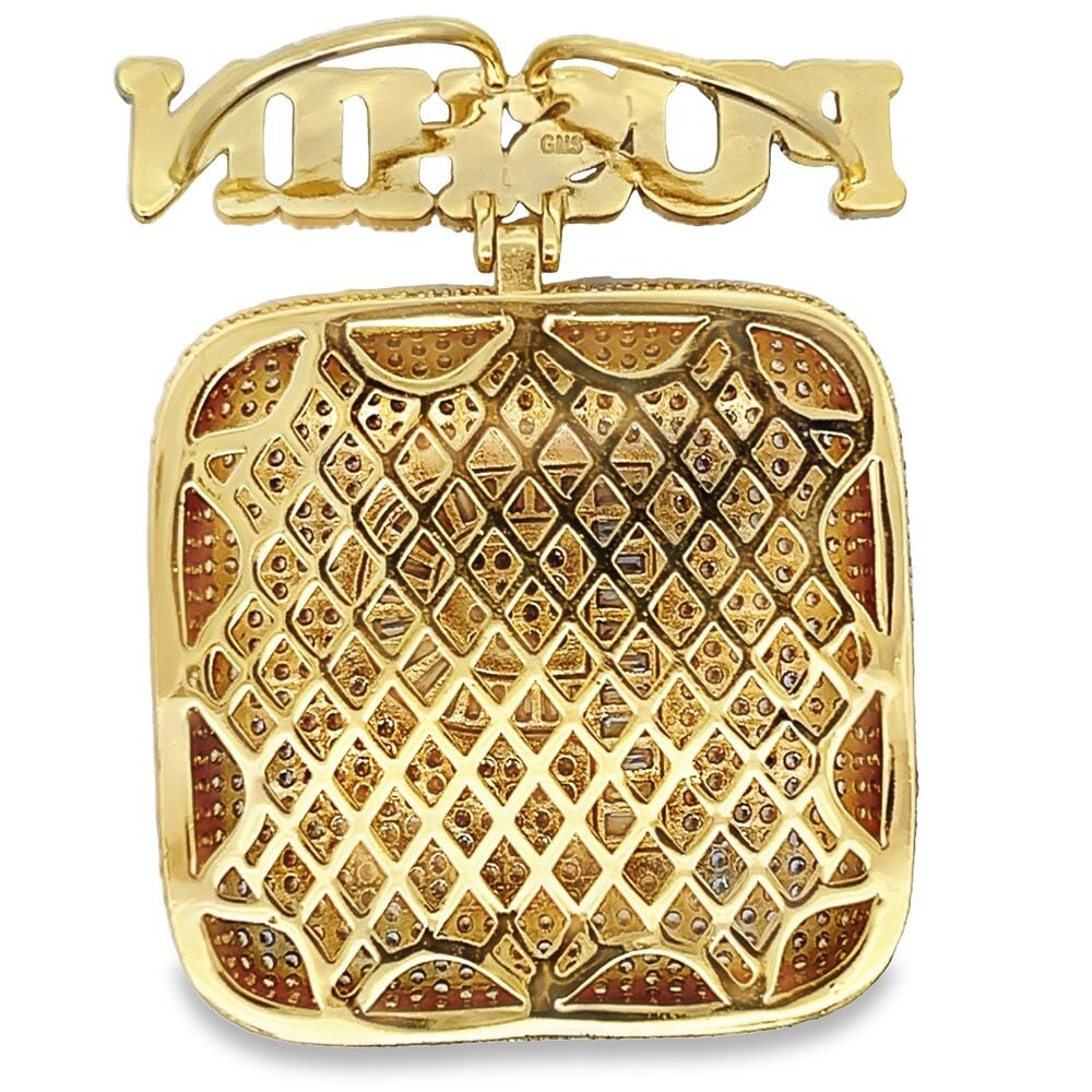 Pushin P CZ Hip Hop Bling Iced Out Pendant Yellow Gold HipHopBling