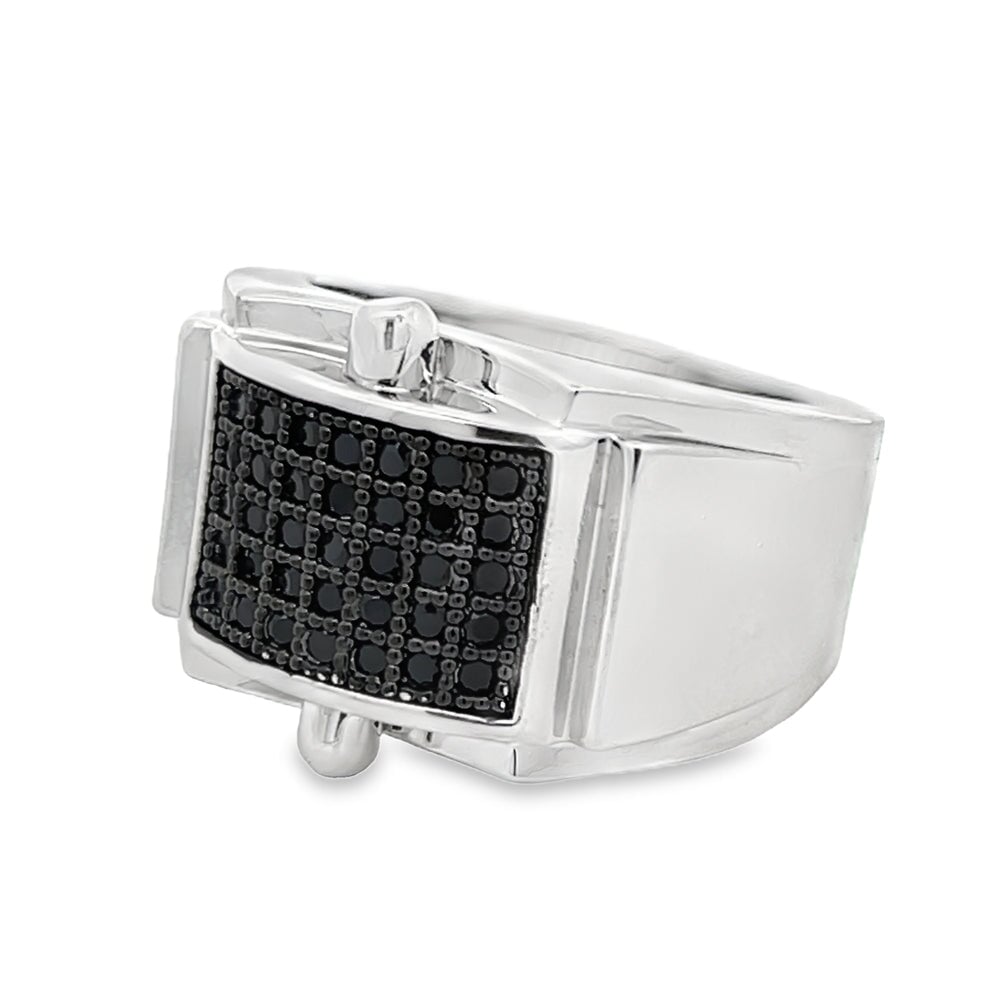 Shiny Black CZ Ring .925 Sterling Silver 8 HipHopBling