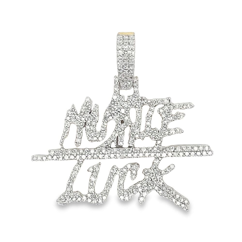 Small Hustle Luck 1.50cttw Diamond Pendant 10K Gold Yellow Gold HipHopBling