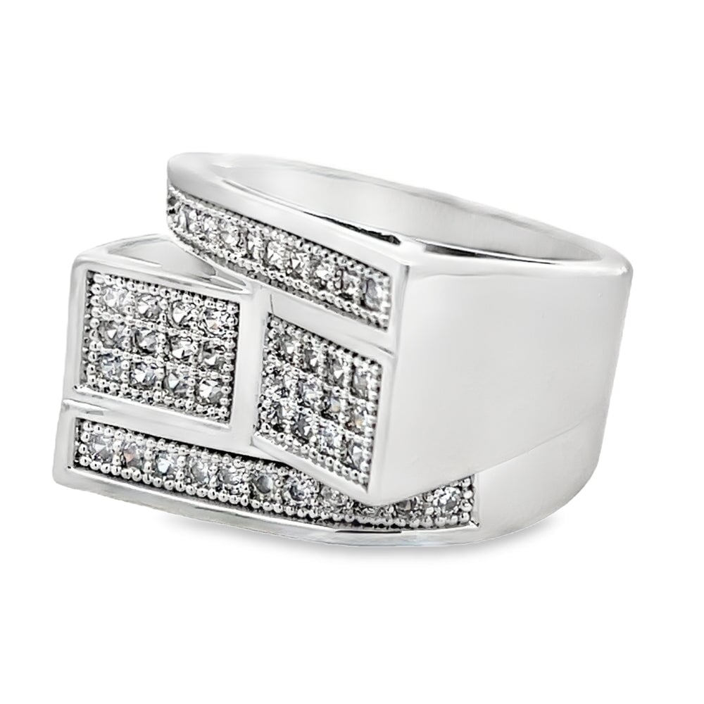 Stacked Bars CZ Ring .925 Sterling Silver 8 HipHopBling