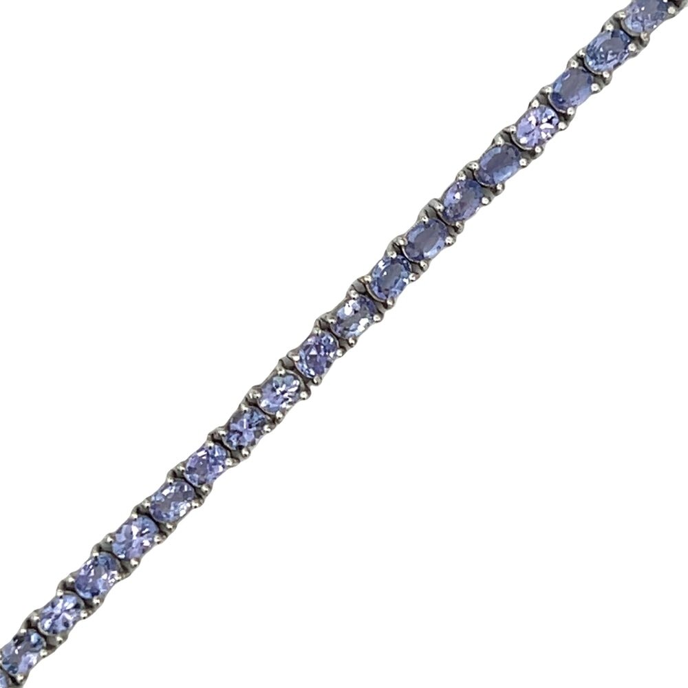 Tanzanite Oval Cut Womens Tennis Bracelet .925 Sterling Silver HipHopBling