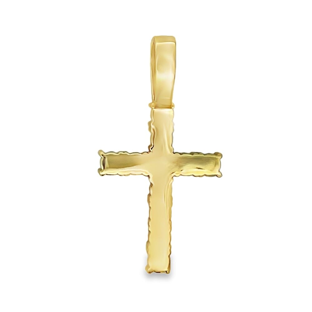 Tennis Cross CZ Iced Out Pendant & Free Chain Gold 18" HipHopBling