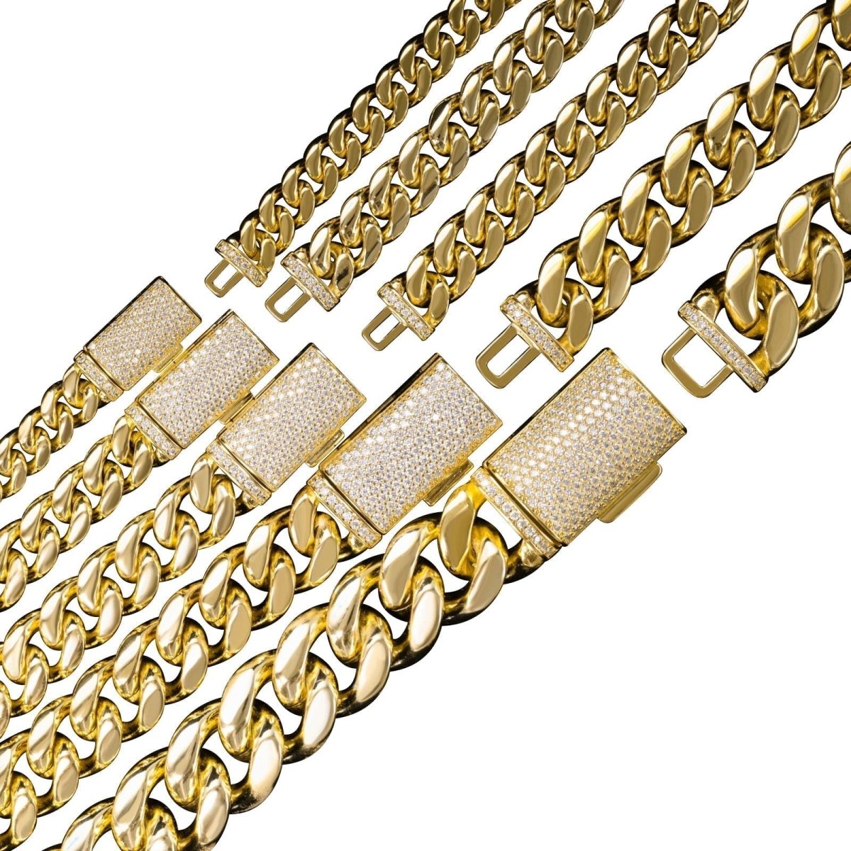 VVS Moissanite Miami Cuban Bracelet Steel / .925 Silver 8MM White Gold 18" HipHopBling