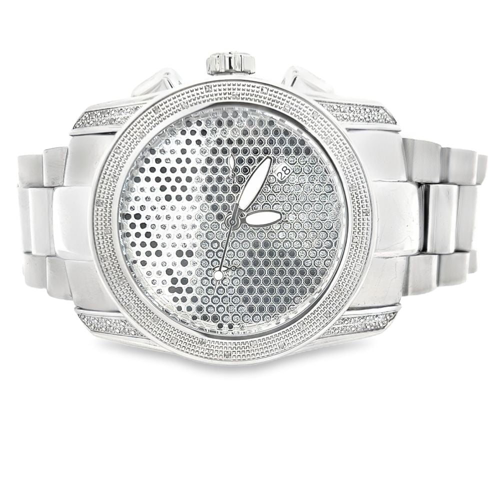 World Map Dial .30cttw Real Diamond Watch HipHopBling