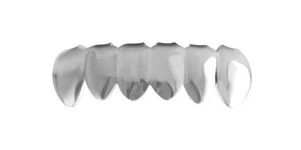 1 Style Bottom Grille Teeth Silver Tone Grillz HipHopBling