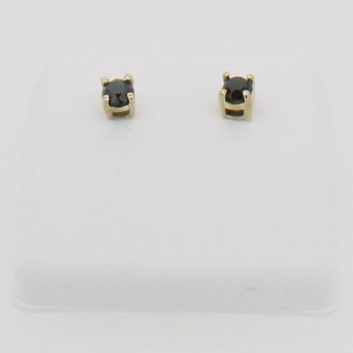 1.00cttw Real Black Diamond Earrings Studs 10K Yellow Gold HipHopBling