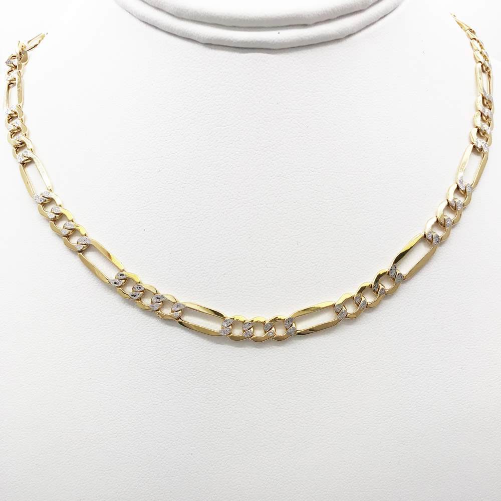 10K Yellow Gold Diamond Cut Figaro Chain Lightweight (Copy) 2MM 16" 14K Yellow Gold HipHopBling