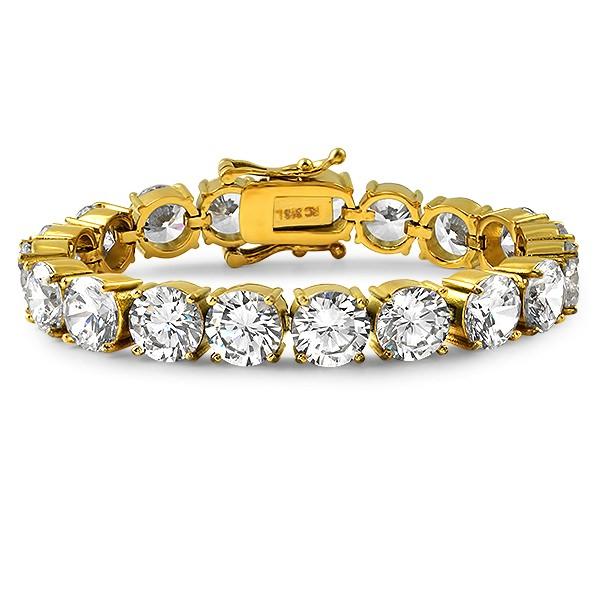 10MM CZ Gold 316L Bling Bling Tennis Bracelet HipHopBling