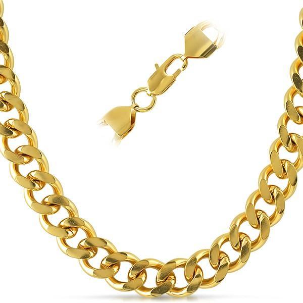 12MM Cuban IP Gold Stainless Steel Chain Necklace 30" HipHopBling