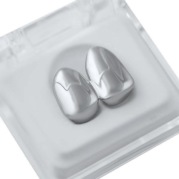 2 Tooth Rhodium Grillz HipHopBling