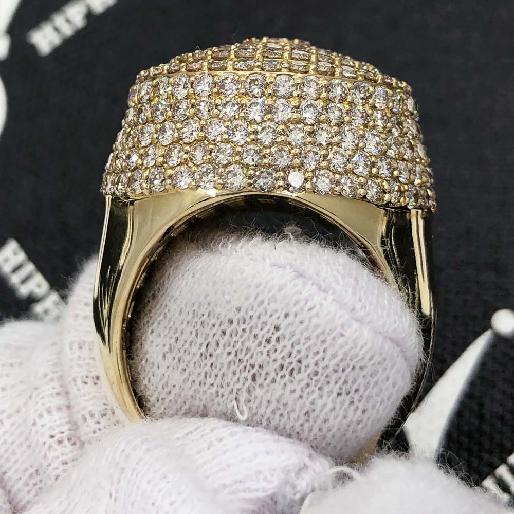 3D Circular Domed Diamond Ring 5.78cttw 10K Yellow Gold HipHopBling