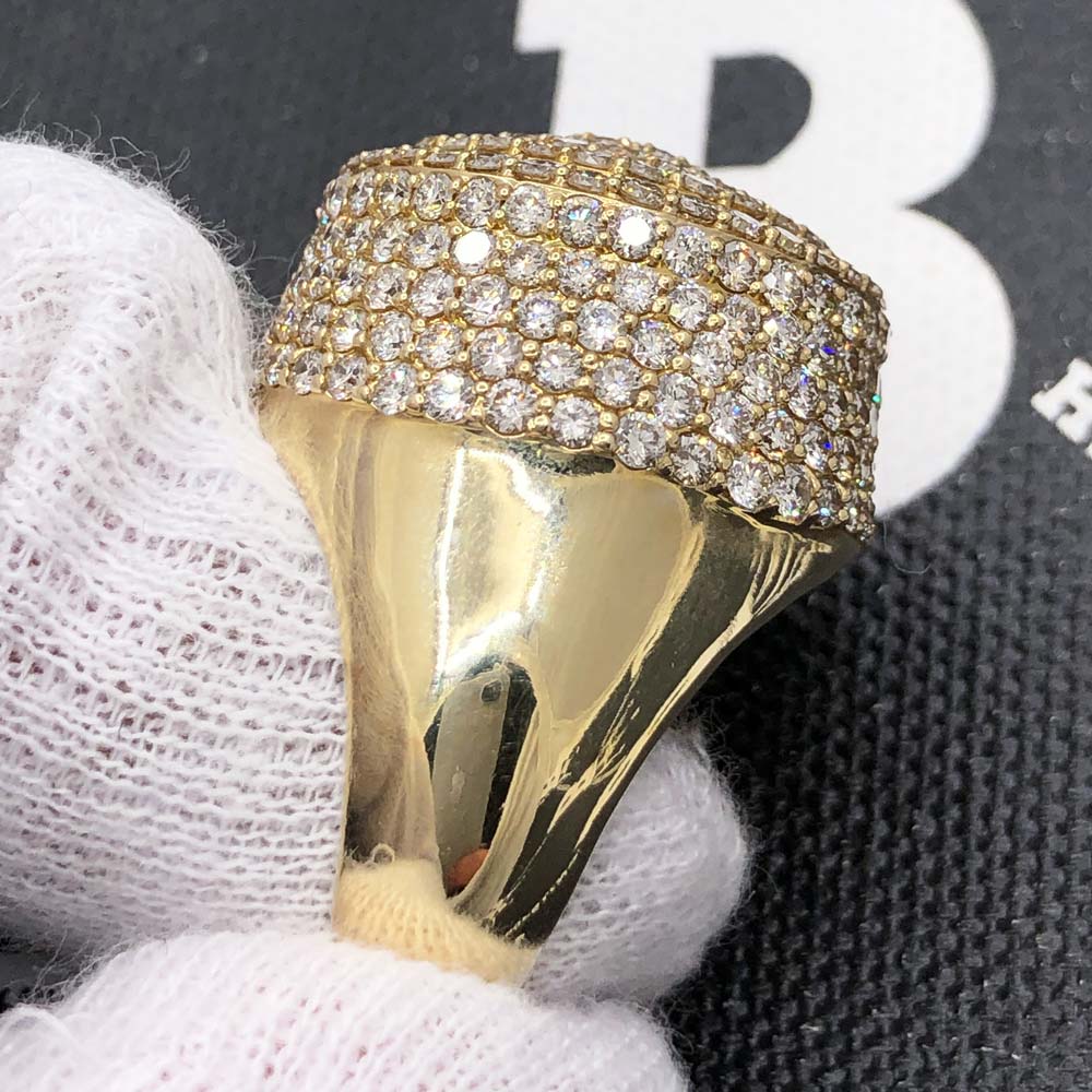 3D Circular Domed Diamond Ring 5.78cttw 10K Yellow Gold HipHopBling