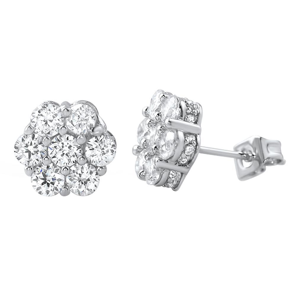 3D Cluster CZ Micro Pave Bling Bling Earrings HipHopBling