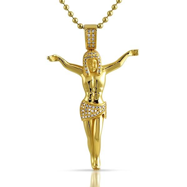 .45cttw Diamond Jesus Crucifix Pendant Gold .925 Silver HipHopBling