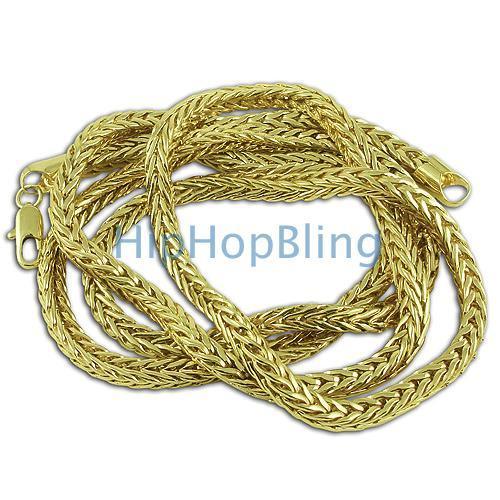 4mm Foxtail Franco Gold Hip Hop Chain 36" HipHopBling