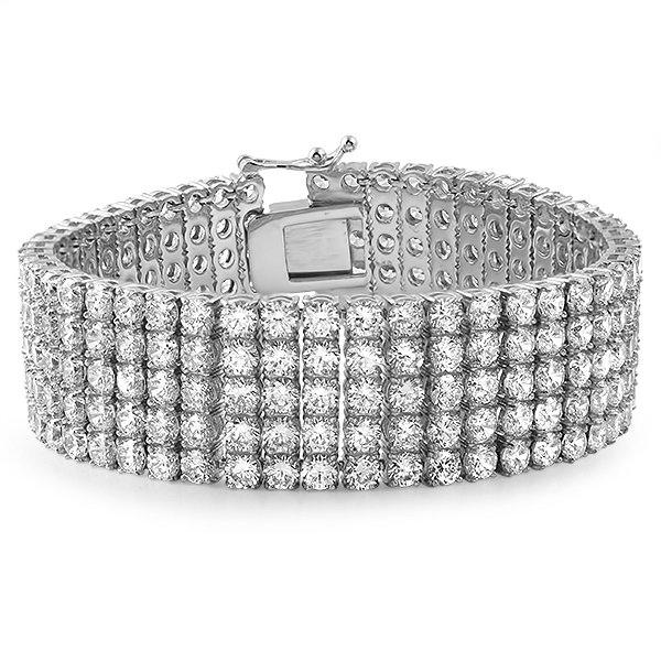 5 Row Lab Made 316L Stainless Steel Bracelet HipHopBling