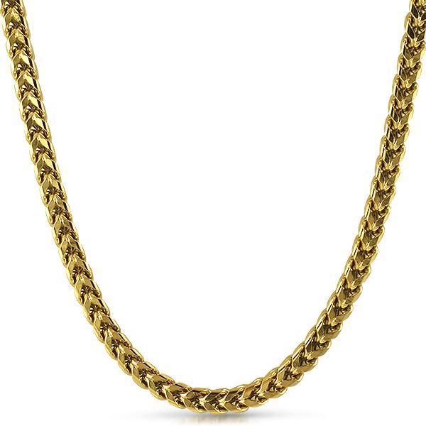 6MM Franco Gold Stainless Steel Chain 24" HipHopBling
