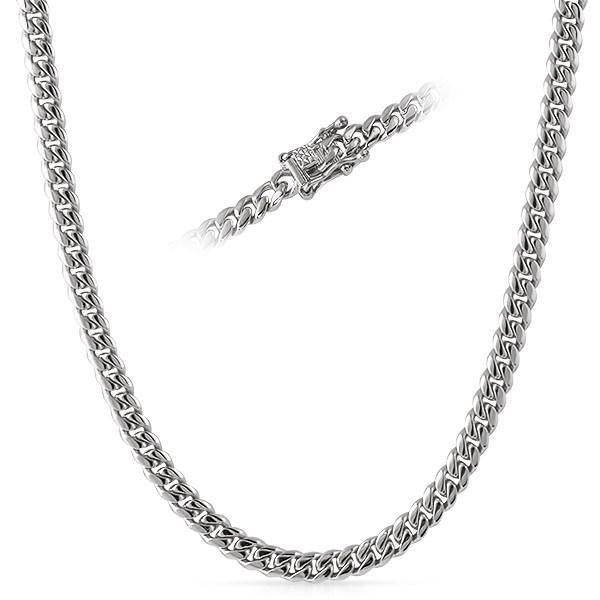 6MM Miami Cuban Chain Stainless Steel Triple Lock 18" HipHopBling